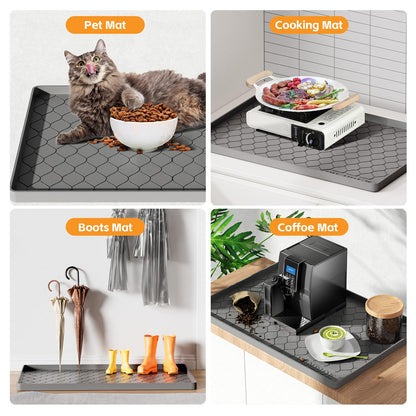 Winisok Silicone Under Sink Mat 37" x 22", kitchen Essentials and Gadgets, Shelf liner and Cabinet Protector, Home Organizers and Storage, Waterproof Bathroom Tray