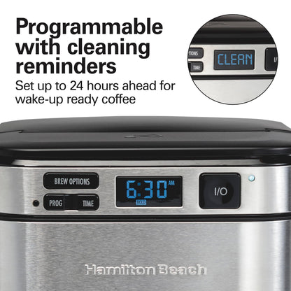 Hamilton Beach 12 Cup Programmable Coffee Maker, FrontFill Drip Coffee Maker