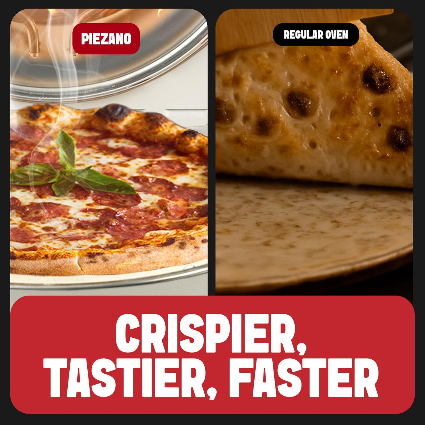 PIEZANO Crispy Crust Pizza Oven by Granitestone – 12 Inch Electric Pizza Oven Indoor Countertop Maker with Ceramic Stone Heats up to 800˚F for Delicious Stone Baked Pizzeria Style Pizza at Home