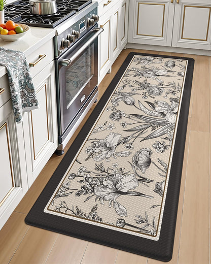 LUMI Anti Fatigue Kitchen Cushioned Mat for Floor, Padded Waterproof Runner for Standing, Stain Resistant Comfort Rugs for Home, Sink, Laundry, 24x59