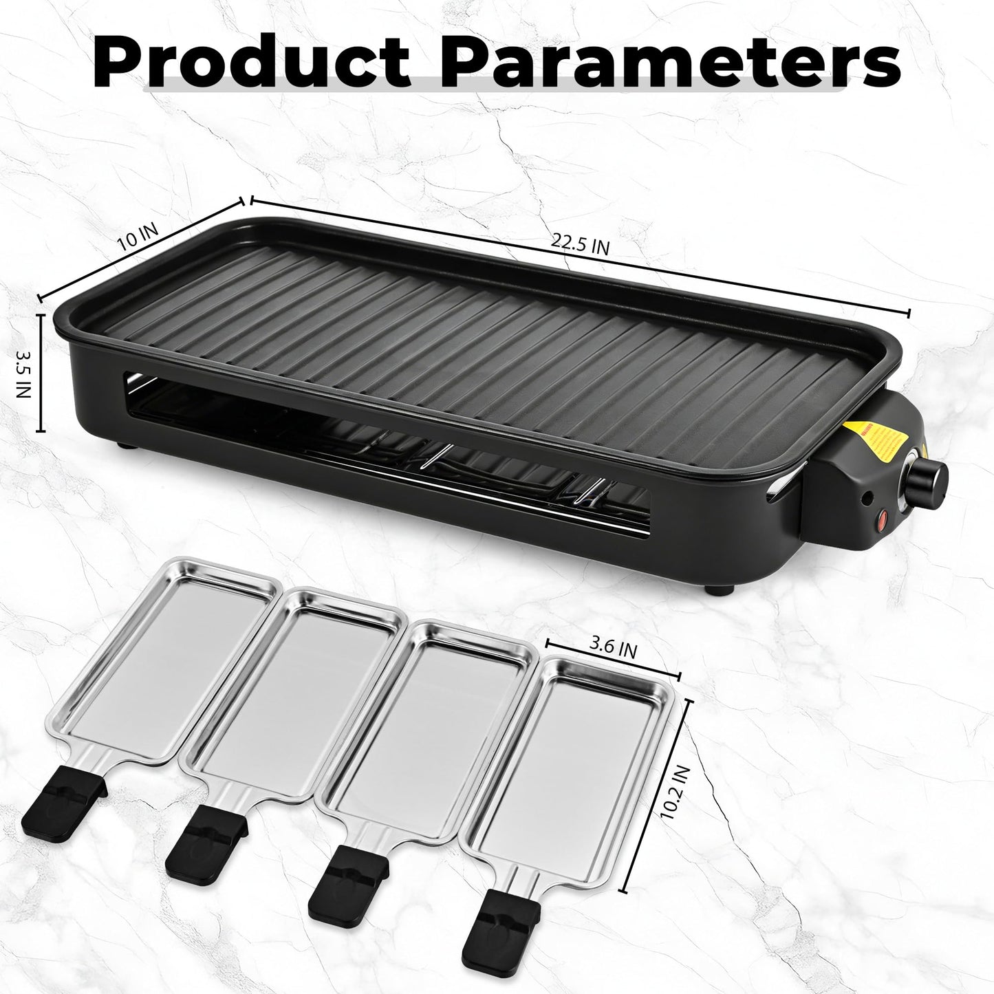 Pukomc Electric Indoor Grill,2 in 1 Indoor Grills for Kitchen with Grill Net & Non-Stick Cooking Removable Plate, Temperature Control, Dishwasher Safe, 1800W Large Smokeless Griddle Black