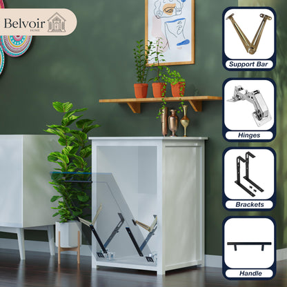 BELVOIR HOME Tilt-Out Trash Can Cabinet or Tilt-Out Laundry Hamper Cabinet Conversion Kit – Hidden Storage for Kitchen Garbage Up to 50 Pound Bin, Easy DIY Install, Universal Width Fit