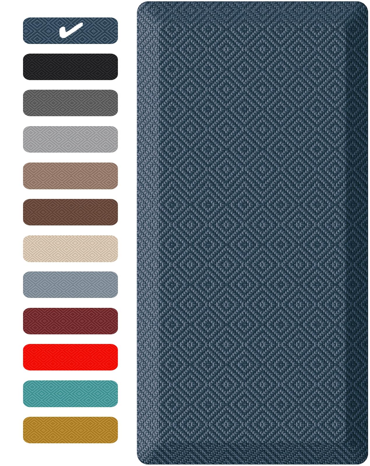 Ophanie Kitchen Mats for Floor, 3/4 inch Thick, 17x28 Anti Fatigue Cushioned Mat, Kitchen Rugs, Waterproof, Comfort Ergonomic Standing Mat for Office, Home, Sink, Blue Non-Slip Ridged Bottom