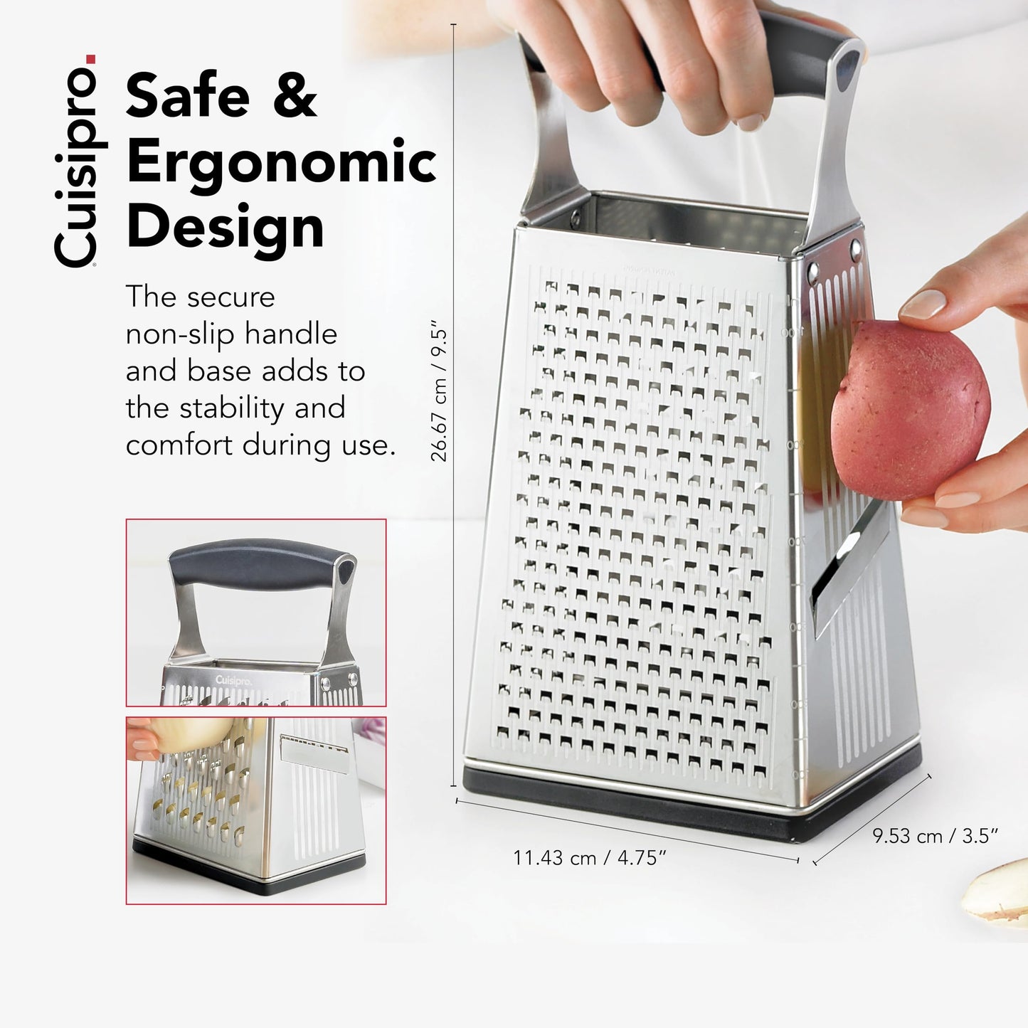 Cuisipro 4-Sided Box Grater with Bonus Ginger Grater
