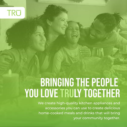 TRU Triple Buffet Server - Three 2.5 Quart Removable Crock Inserts - Slow Cooker & Food Warmer with Individual Heat Control - Includes Lid Rests & Serving Spoons