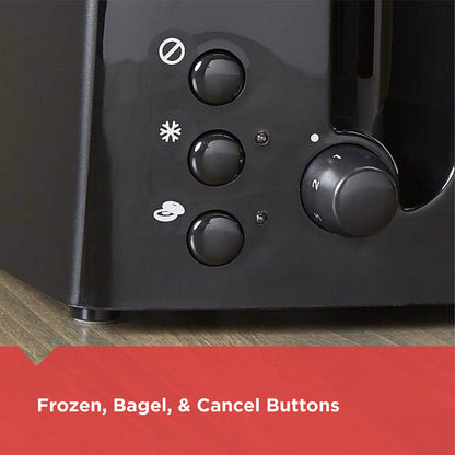 BLACK+DECKER 4-Slice Toaster, TR1410BD, Extra-Wide, 7 Shade Settings, Crumb Trays, Gloss Black