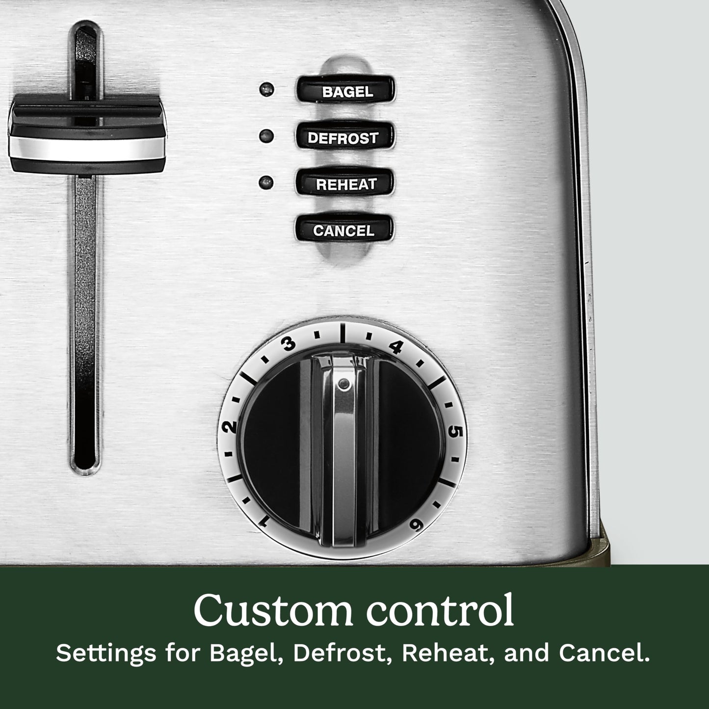 Cuisinart 4 Slice Compact Stainless Steel Toaster with Extra-Wide Slots for Bread, French Toast, Bagels & Pastries, Defrost & Reheat Functions, CPT-180P1, Brushed Stainless, Removable Crumb Tray