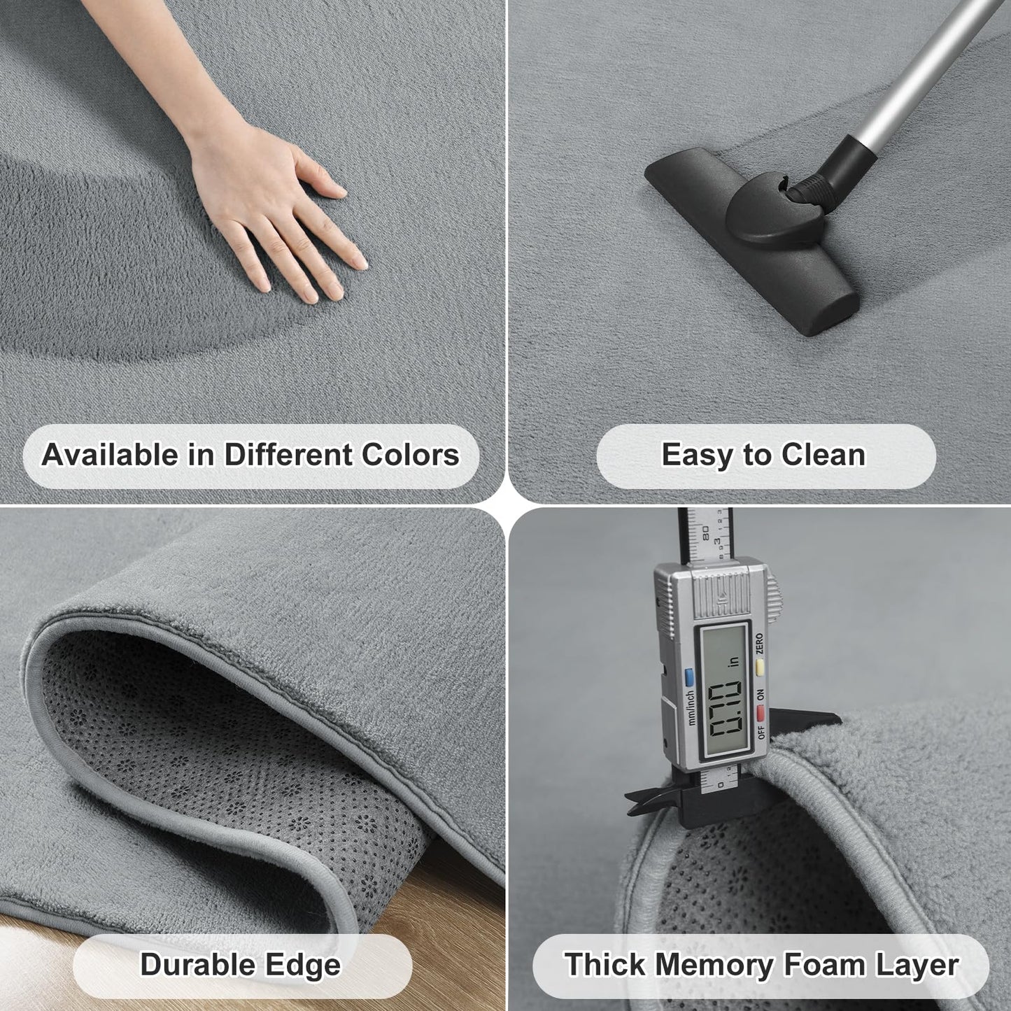 Amearea Modern Soft Hallway Runner Rug, 2x10 Feet Washable Long Runner Rugs for Hallway, Grey Fluffy Bedroom Rugs, Indoor Non Slip Memory Foam Rug Carpet for Entrance Kitchen Living Room Home Decor