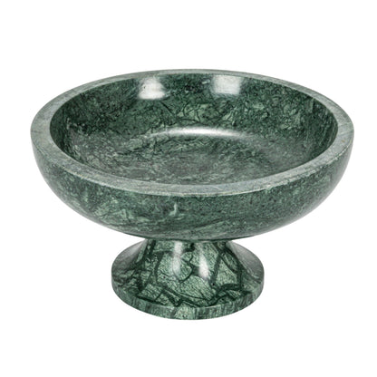 Bloomingville Marble Footed Pedestal Bowl, Green
