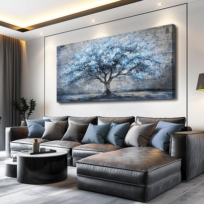 FUHAIHUA Canvas Wall Art for Living Room Wall Decor for Bedroom Office Modern Hotel Wall Decorations Blue Tree Landscape Paintings Abstract Pictures Artwork Room Aesthetic Home Decor 20x40 in