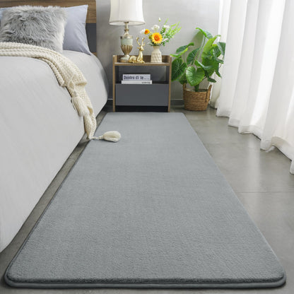 Amearea Modern Soft Hallway Runner Rug, 2x10 Feet Washable Long Runner Rugs for Hallway, Grey Fluffy Bedroom Rugs, Indoor Non Slip Memory Foam Rug Carpet for Entrance Kitchen Living Room Home Decor