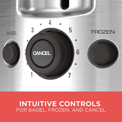 BLACK+DECKER 2-Slice Toaster, Extra-Wide Slots, Classic Oval, Black & Stainless Steel, TR1278B