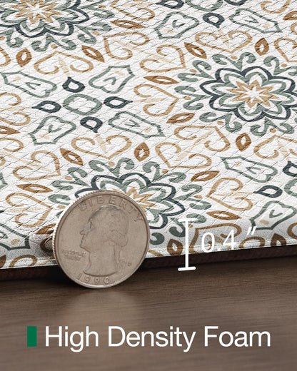LUMI Anti Fatigue Kitchen Cushioned Mat for Floor, Padded Waterproof Runner for Standing, Stain Resistant Comfort Rugs for Home, Sink, Laundry, 24x87