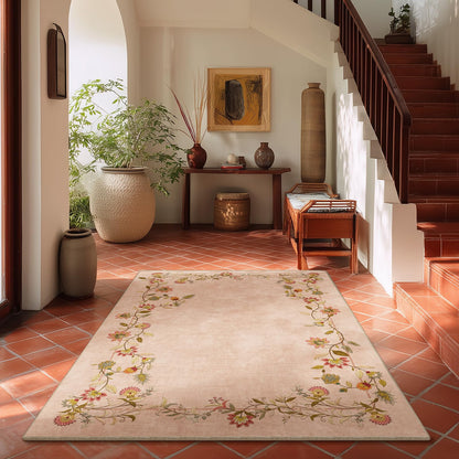 4x6 Washable Area Rugs for Entryway: Small Rug Non Slip Stain Resistant Low Pile Ultra Soft Faux Wool Throw Rugs for Bedroom Living Room Kitchen Bathroom Front Door Indoor Entry Farmhuse Home Office