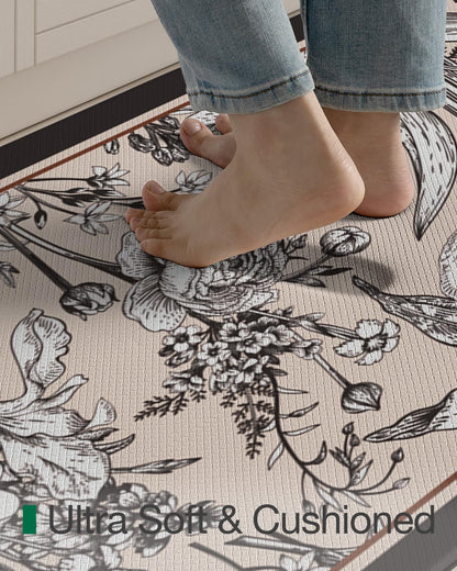 LUMI Anti Fatigue Kitchen Cushioned Mat for Floor, Padded Waterproof Runner for Standing, Stain Resistant Comfort Rugs for Home, Sink, Laundry, 24x59