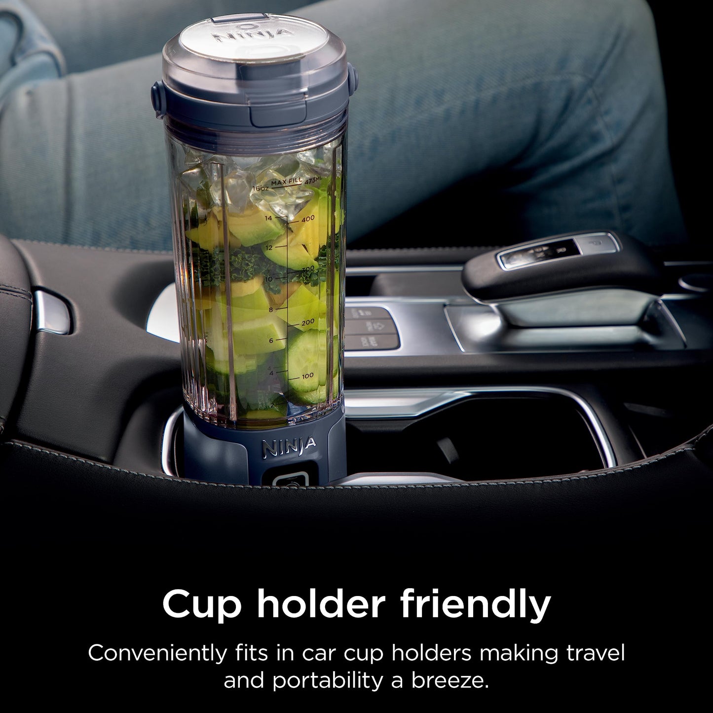 Ninja BC151NV Blast Portable Blender, Cordless, 18oz. Vessel, Personal Blender-for Shakes & Smoothies, BPA Free, Leakproof-Lid & Sip Spout, USB-C Rechargeable, Dishwasher Safe, Denim Blue (Renewed)