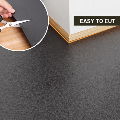 ZPAI Area Floor Mat for Home, 4'×6' Large Black No Slip Waterproof Vinyl Area Rug for Under Dining Room Table, Spill Resistant Hard Floor Protector Cover, Easy Clean Splat Mat for Under High Chair