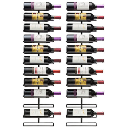 Sorbus Wall Mount Wine Rack – Holds 12 Bottles – Black Metal Wine Bottle Holder for Wall, Modern Wine Rack for Home Bar, Kitchen