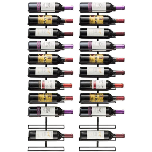 Sorbus Wall Mount Wine Rack – Holds 12 Bottles – Black Metal Wine Bottle Holder for Wall, Modern Wine Rack for Home Bar, Kitchen
