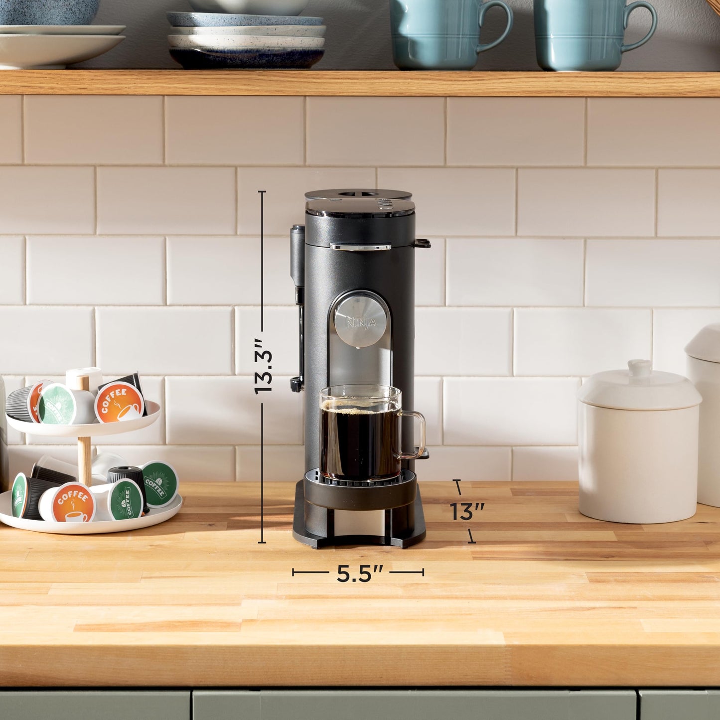 Ninja | Coffee Maker | Single Serve |Brew with Coffee Pods & Grounds| Compatible with K-Cup Coffee Pods | 4 Brew Styles, up to 24oz Cup Sizes & 56oz Removable Reservoir | Black | PB051
