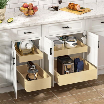 WelFurGeer Soft Close Pull Out Drawers for Cabinets, 14" W x 22" D Pull Out Cabinet Organizer, Space-Saving Cabinet Organizer with Easy Installation, Durable Pullout Drawers for Home Kitchen