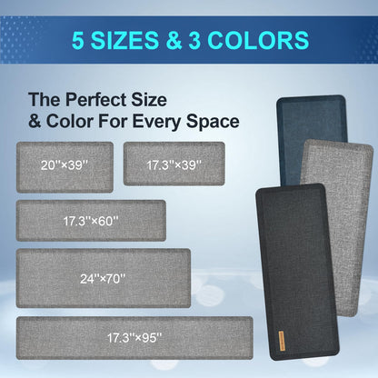 Ergohead Anti Slip 3/4 inchs Anti Fatigue Kitchen Floor Mat, Ergonomic Comfort Standing Mat, Waterproof Kitchen Runner for Home, Kitchen, Office, Laundry, Garage (Light Gray, 20" x 39" -0.75")