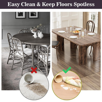 4'×6' Frosted Clear Floor Protector for Home, Water-Resistant Non-Stain Vinyl Area Rug for Art Studio, Plastic Easy Care Area Mat for Dining Room, Kitchen, Under High Chair
