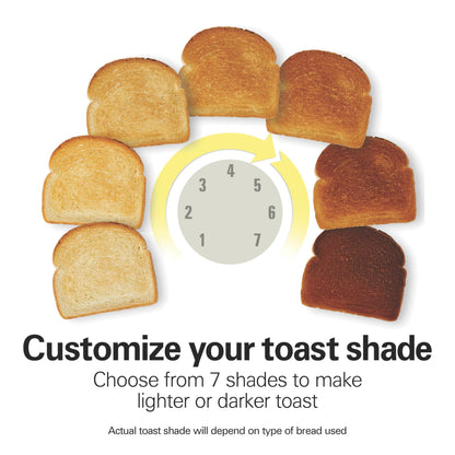 Hamilton Beach Gourmet 2 Slice Slot Toaster with Extra Long & Wide Slots, Sure-Toast Technology, Shade Selector with 7 Browning Levels, Bagel Setting, Matte Black and Stainless Steel (22996)