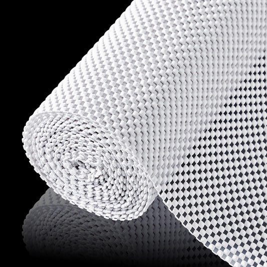 ALIUNI Shelf Liner for Kitchen Cabinet, Drawer Liners Non Slip Non Adhesive Thick Mat, Breathable Dresser Pantry Bathroom Protector, White, 18" x 240"