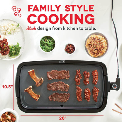 Dash Everyday Electric Griddle - Indoor Griddle for Versatile Cooking - Features Quick-Heating, Anti-Slip Feet, and Removable, Nonstick Plate - Black