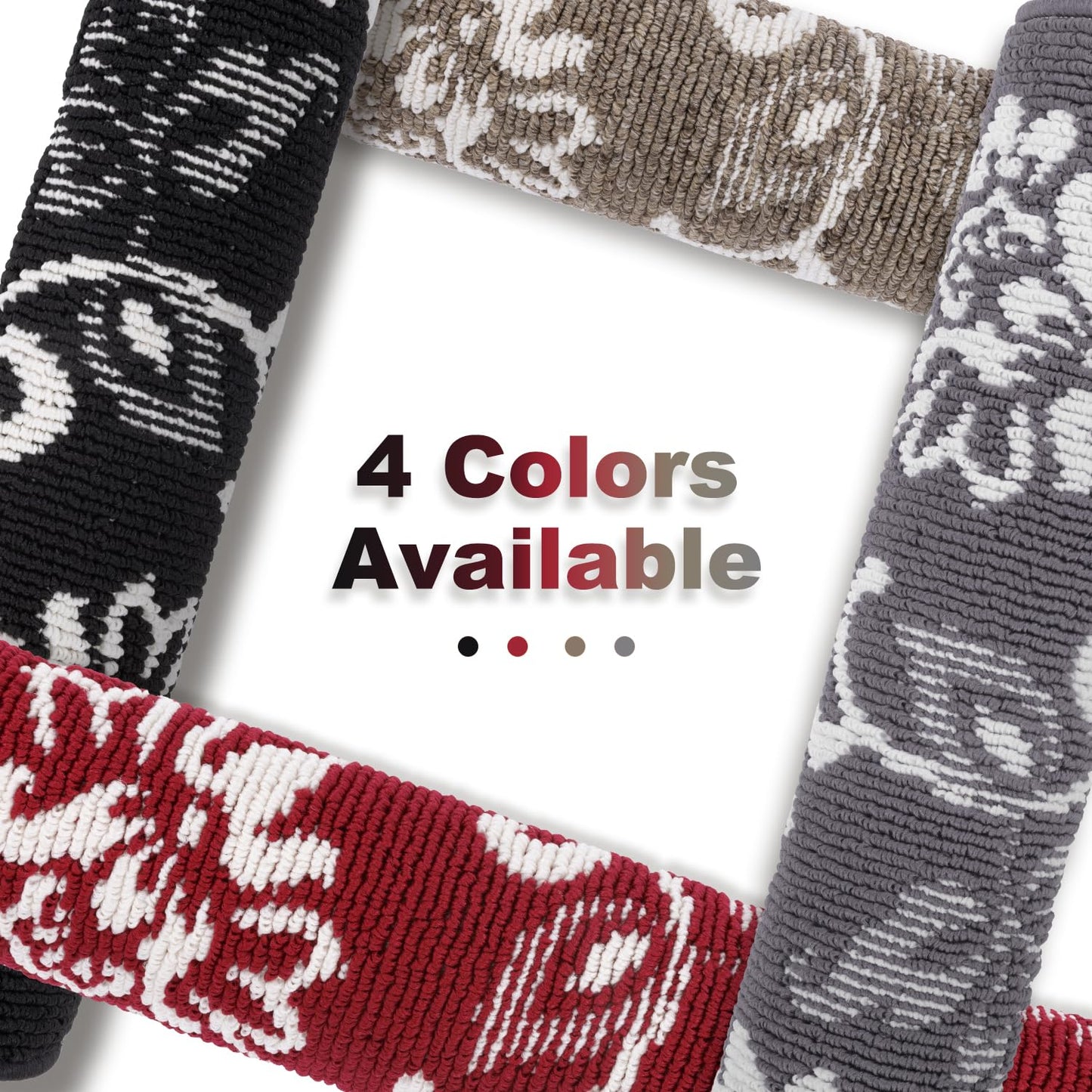 LOKHOM Boho Kitchen Rugs Sets of 3, Non Slip High-Low Textured Kitchen Mats for Floor with Rubber Backing, Paisley Floral Washable Carpet Runner for Hallways Entryway Laundry Sink (Black & White)