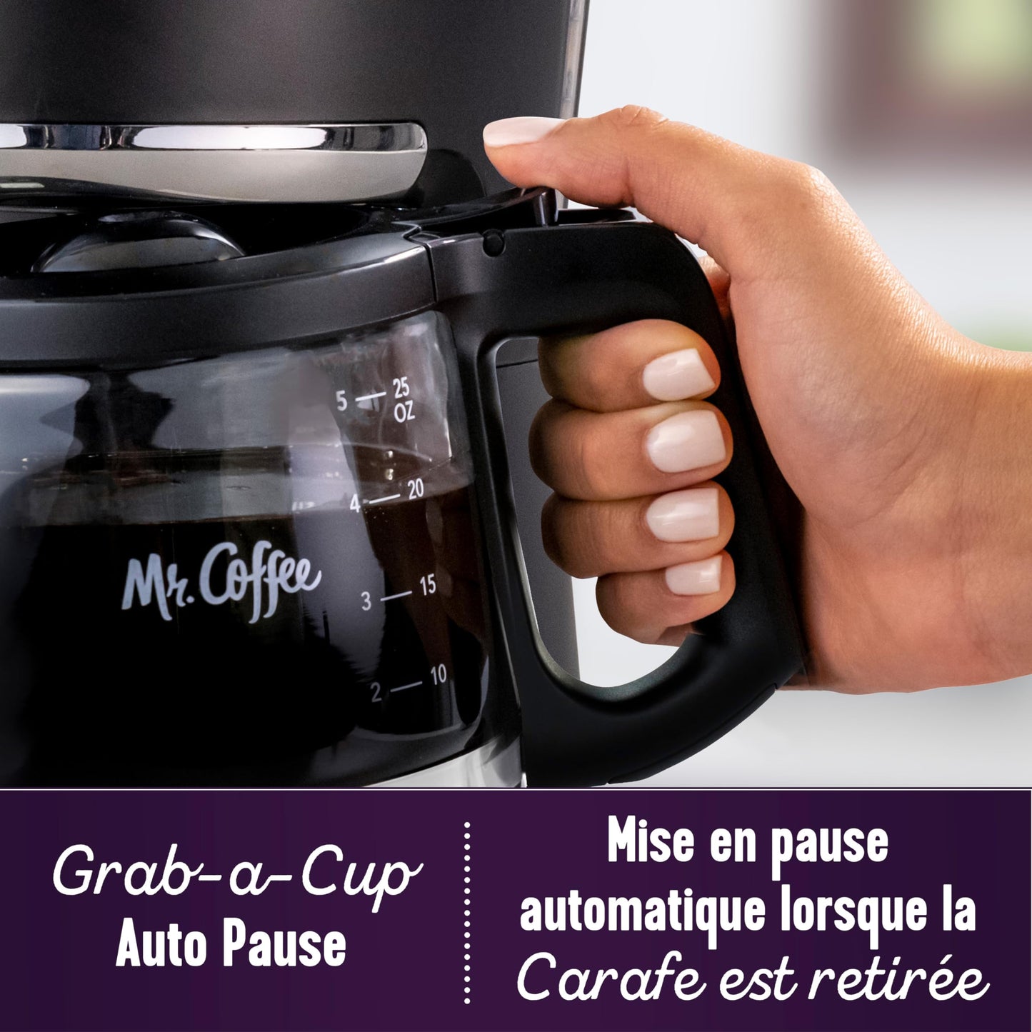 Mr. Coffee 5-Cup Programmable Coffee Maker, 25 oz. Mini Brew, Space-Saving Coffee Machine, Black