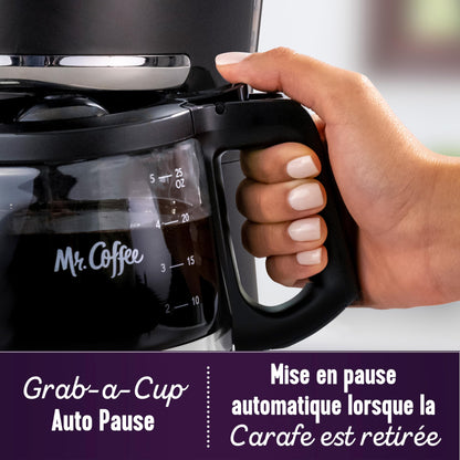 Mr. Coffee 5-Cup Programmable Coffee Maker, 25 oz. Mini Brew, Space-Saving Coffee Machine, Black