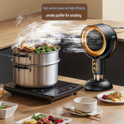 PuffHide Smoke Away Purifier Fan for Smoking Indoors, Portable Tabletop Smoke Extractor, Adjustable Angle, Compact Exhaust Fanfor Kitchen, BBQ & Home (Black & Gold)