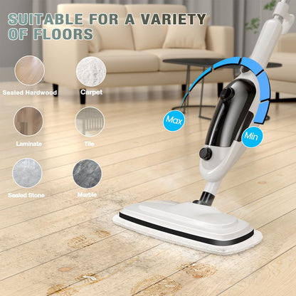 11-in-1 Steam Mop, Powerful Handheld Steam Cleaner for Home with 23FT Cord &15.2 OZ Water Tank, 3 Steam Modes MultiPurpose Steam Mop for Hardwood Floors, Clothes, Tile, Windows, Carpet