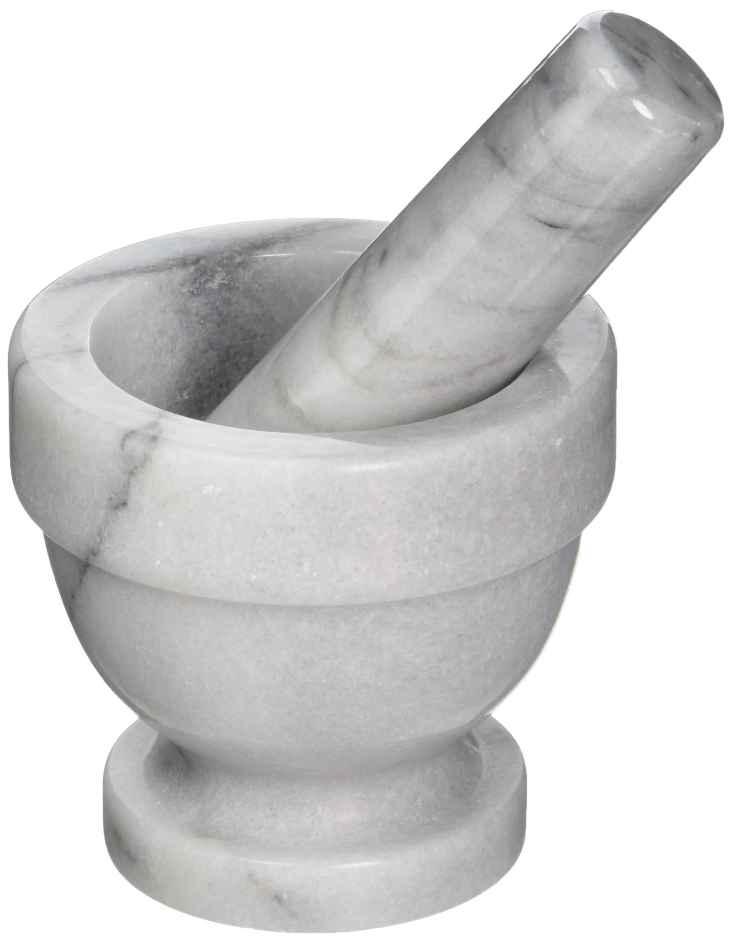 Fox Run Small Marble Mortar and Pestle Set, White, 3"