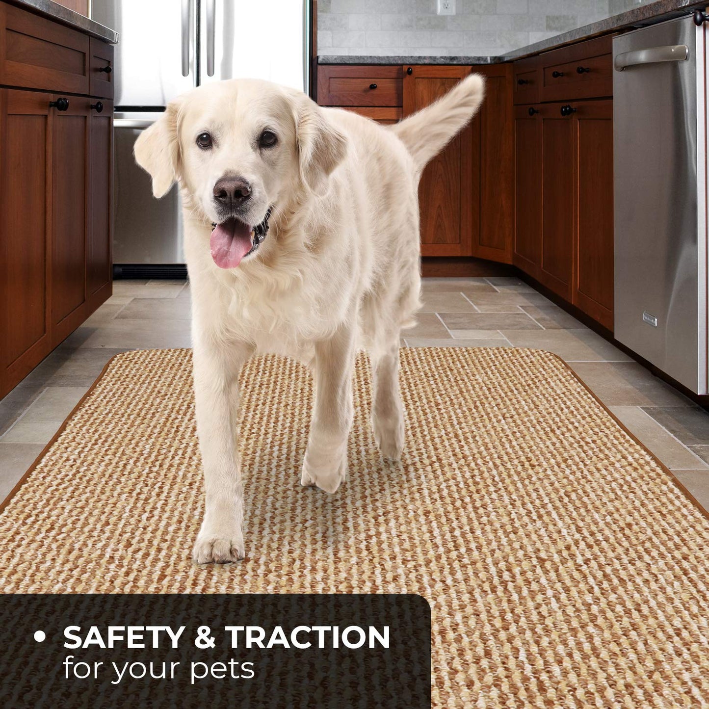 House, Home and More Skid-Resistant Carpet Runner - Praline Brown - 6 Feet X 27 Inches