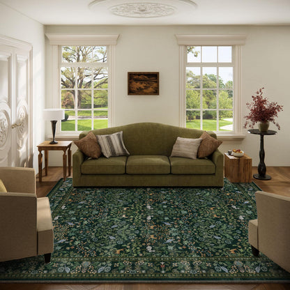 Washable Area Rugs for Living Room: 5x7 Rug Stain Resistant Non Slip Low Pile Lightweight Soft Carpets Rugs for Bedroom Kitchen Dining Room Nursery Kids Room Farmhouse Home Office Indoor