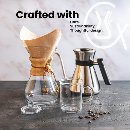 Chemex Pour-Over Glass Coffeemaker - Glass Handle Series - 8-Cup - Exclusive Packaging
