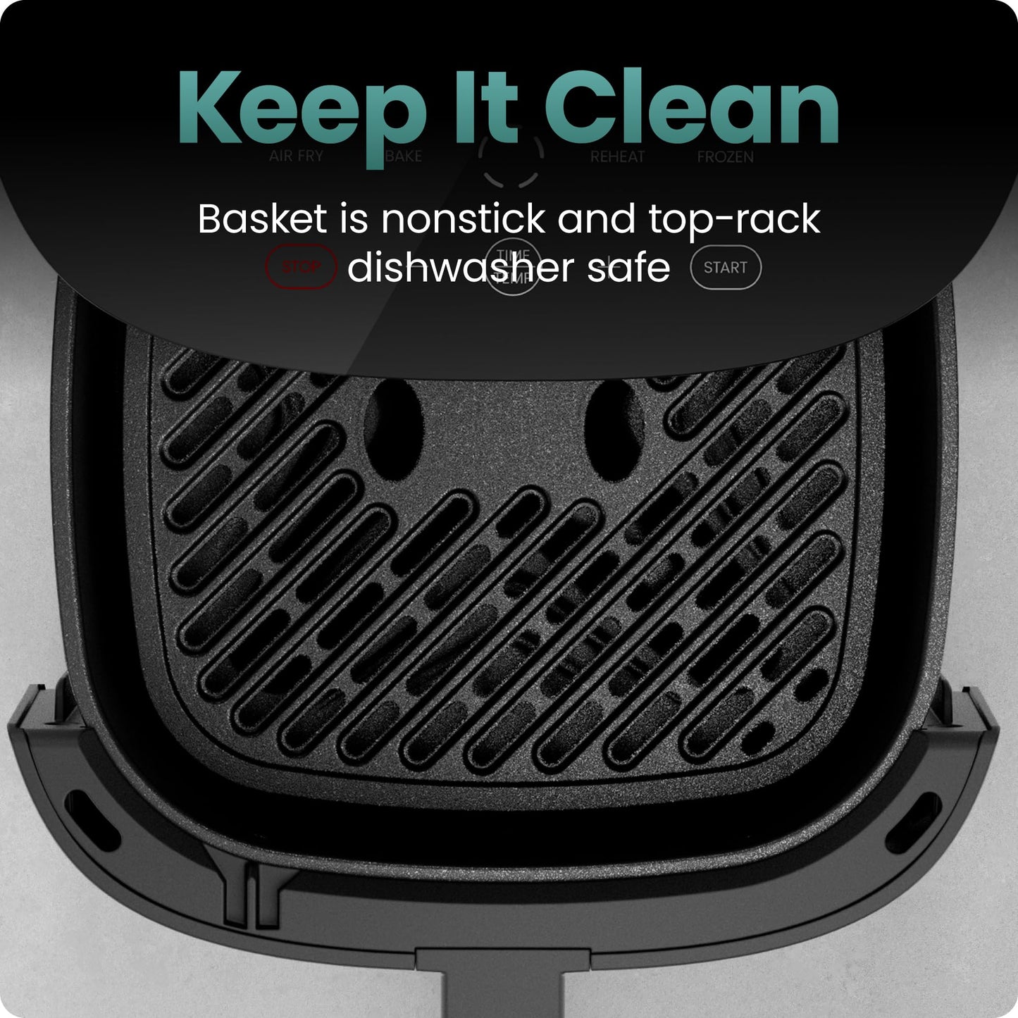 Chefman TurboX 4-in-1 Air Fryer, 5-Quart Airfryer for Extra Crispy Chicken, Fries, Wings, and More, Air Fry, Bake, Reheat, and Frozen Functions, Digital Touch Controls, Dishwasher Safe - Gray