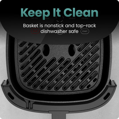 Chefman TurboX 4-in-1 Air Fryer, 5-Quart Airfryer for Extra Crispy Chicken, Fries, Wings, and More, Air Fry, Bake, Reheat, and Frozen Functions, Digital Touch Controls, Dishwasher Safe - Gray
