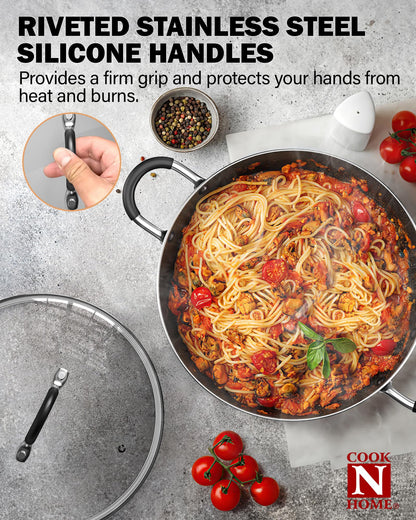 Cook N Home Pots and Pans Nonstick Kitchen Cookware Sets include Saucepan Frying Pan Stockpots 8-Piece, Heavy Gauge, Stay Cool Handle, Marble