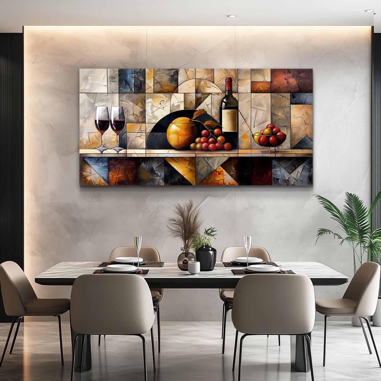 QIYILEXWART Canvas Wall Art For Living Room Wall Decor For Bedroom Kitchen Wall Decoration Wine Glass Landscape Painting Farmhouse Pictures Artwork Room Aesthetic Home Decor 20x40 In