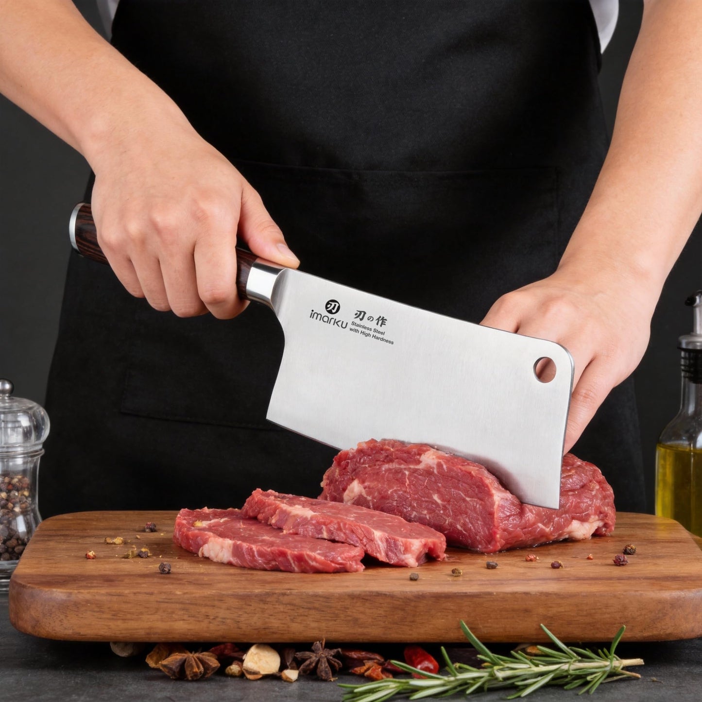 imarku Cleaver Knife 7 Inch Meat Cleaver, Japanese High Carbon Stainless Steel Butcher Knife with Ergonomic Handle, Ultra Sharp Chopping Knife, Kitchen Gadgets for Home/Restaurant, Mothers Day Gifts