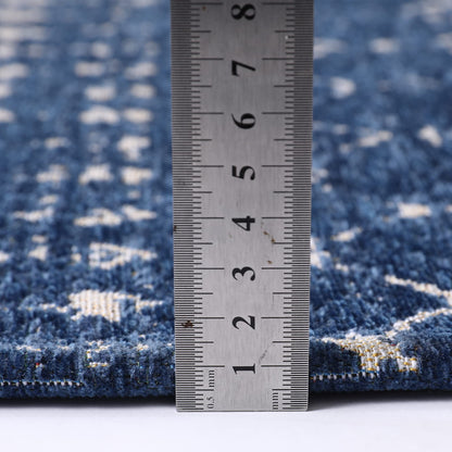 Moroccan Runner Kitchen Non Slip Vintage Hallway Rug, Washable Small Kitchen Area Rug Laundry Room Carpet for Entryway Bedroom Bathroom (2.3'x8.9', Dark Blue)