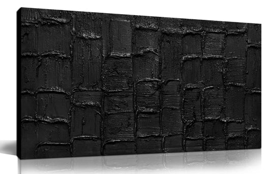 aburaeart Abstract Painting Wall Art for Living Room Black Wall Decor for Bedroom Minimalist Wall Art for Kitchen Size 20 x 40 Inch
