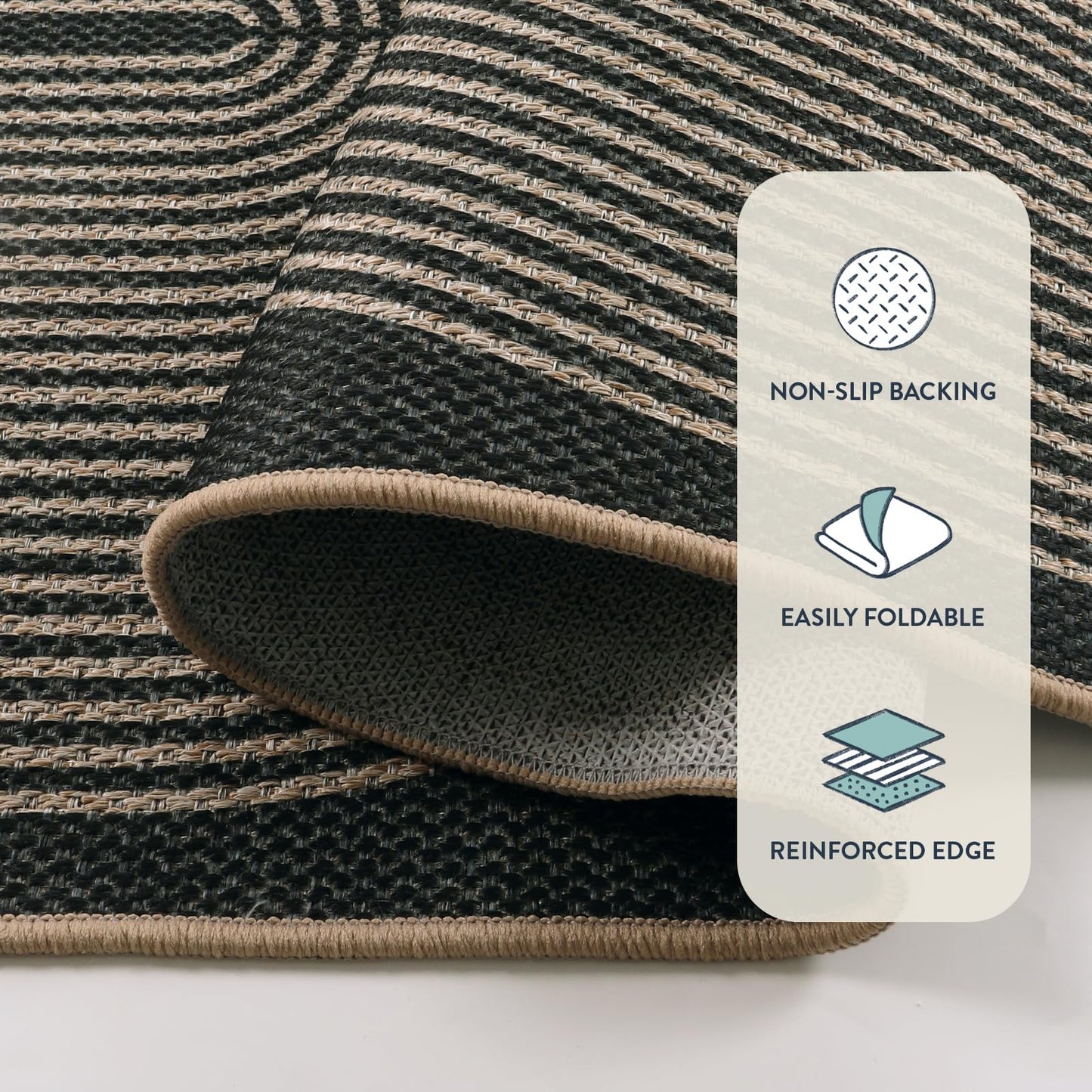 Lahome Enfys Modern Rainbow Kitchen Runner Rug, 2x8 Easy Jute Rug Runners for Hallways Entry Farmhouse Indoor Outdoor Carpet, Contemporary Washable Non Slip Runner for Laundry Room Porch