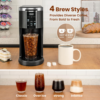 Gevi Single Serve Coffee Maker for K Cup and Ground Coffee, Pod Coffee Maker with 40oz Water Reservoir, 6 to 14 oz. Brew Sizes, Black