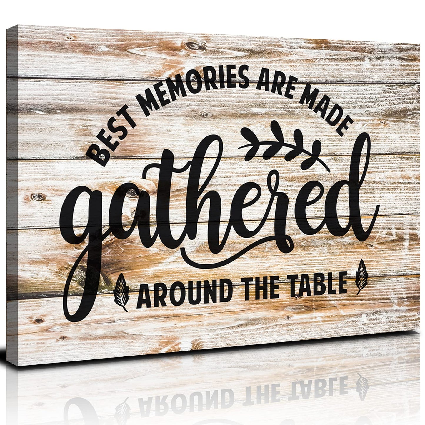 Gather Signs for Home Decor Rustic Farmhouse Kitchen Decor Dining Room Wall Art Family Gather Sign Wall Decor Inspirational Sayings Quotes Canvas Prints Painting Family Artwork Home Decorations 20x30"