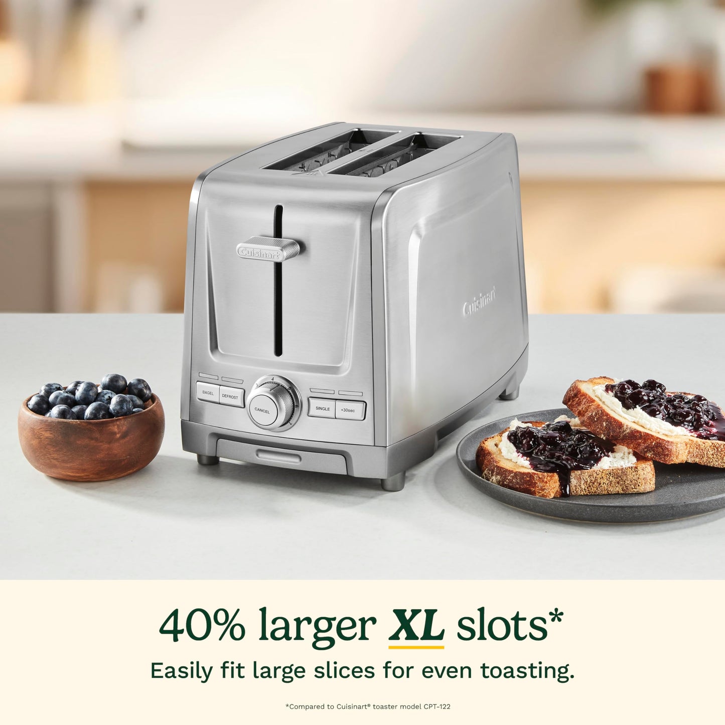 Cuisinart 2-Slice XL Slot Stainless Steel Toaster, Stainless Steel, CPT-1600